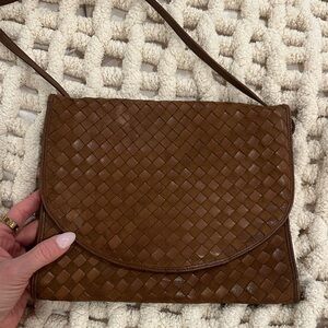Bottega Veneta Brown Woven Crossbody Bag